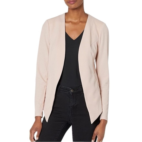 BCBGMaxAzria Tuxedo Blazer Drape Front Rose Smoke Size M #1161 - Picture 1 of 9